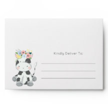 Bloemen Koe Baby shower / Verjaardagsfeestuitnodig