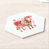 Bloemen Koe, Schattigee Koe Ontwerp Kartonnen Onderzetters (Schuin)