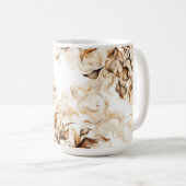 Bloemen koffie bevlekt patroon - Koffie verslaafde Koffiemok (Voorkant rechts)