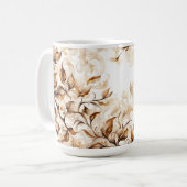 Bloemen koffie bevlekt patroon - Koffie verslaafde Koffiemok (Voorkant links)