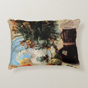 Bloemen, koffiepot en fruit door Vincent van Gogh Accent Kussen