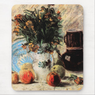Bloemen, koffiepot en fruit door Vincent van Gogh Muismat