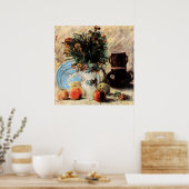 Bloemen, koffiepot en fruit door Vincent van Gogh Poster (Keuken)