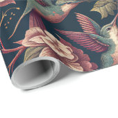 Bloemen & Kolibries Patroon Cadeaupapier (Rol Hoek)