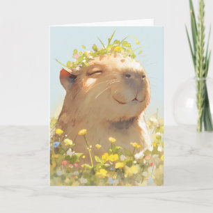 Bloemen Kracht Capybara Kaart