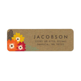  Bloemen Kraft Adresetiketten Etiket