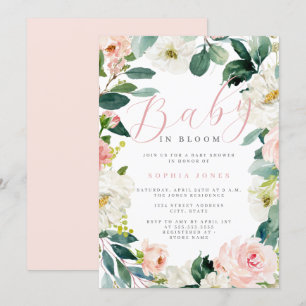 Bloemen Krans Meisje Baby in Bloom Baby shower Kaart
