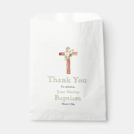 Bloemen kruis doop partij gunsttas bedankzakje