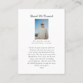 Bloemen Kruis Maagd Maria Begrafenisgebed Kaart Plaatskaartje (Achterkant)