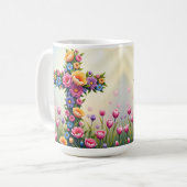 Bloemen kruisen koffie Mok (Voorkant links)