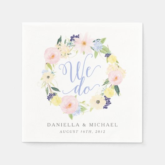 Bloemen  lente bruiloft Custom Servetten (Voorkant)