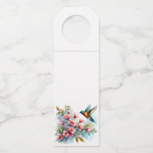 Bloemen/lente kolibrie kunstwerk flessenhanger