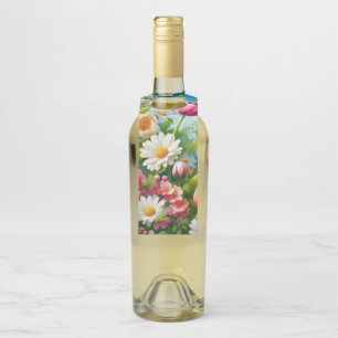 Bloemen/lente kunstwerk flessenhanger