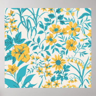 Bloemen: Liberty Motif Naadloos Poster