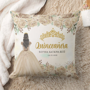 Bloemen Licht Goud Prinses Tiara Quinceanera Kussen