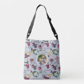 Bloemen Lichtblauwe kolibrie Tuin Beste Mam Ooit Crossbody Tas (Achterkant)