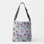Bloemen Lichtblauwe kolibrie Tuin Beste Mam Ooit Crossbody Tas (Voorkant)