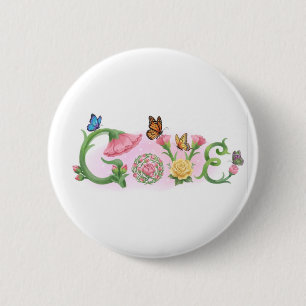 Bloemen Liefde Ronde Button 5,7 Cm