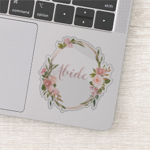 Bloemen Lijst Abide Typografie Sticker
