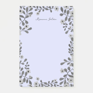  Bloemen Lijst B&W CUSTOM NAME Notitieblok Post-it® Notes