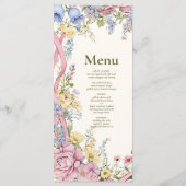 Bloemen lijst bruiloft Menu (Achterkant)