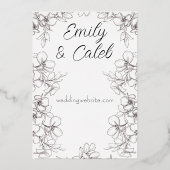 Bloemen Lijst Bruiloft Roos Gouden Folie Invitatio Folie Uitnodiging (Achterkant)