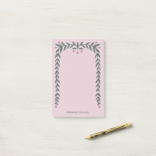 Bloemen Lijst CUSTOM NAME Notitieblok Post-it® Notes (Op bureau)