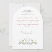 Bloemen Lijst Monogrammen Katholieke Huwelijksuitn Kaart (Achterkant)