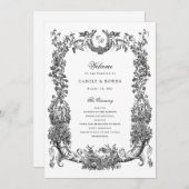  Bloemen Lijst Vines Toile Crest Wedding Programma (Voorkant / Achterkant)