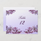 Bloemen Lila Bloemen Trouwtafel Nummer Briefkaart (Voorkant / Achterkant)