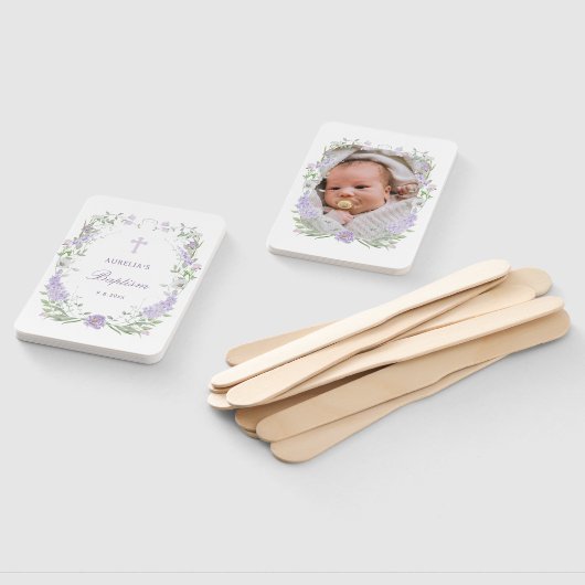 Bloemen Lila Lavendel Lijst doop Handwaaier (Niet-gemonteerd)