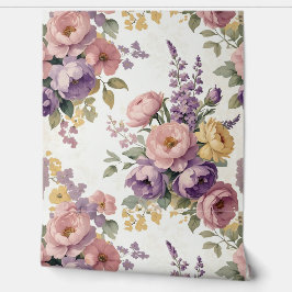 Bloemen Lila & Roze Peel en Stick Behang