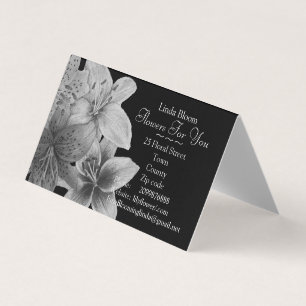 bloemen Lilies floristen voor zwart-wit kunstontwe Visitekaartjes