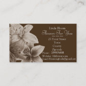 bloemen Lilies originele sepia kunstontwerpers Visitekaartje (Voorkant)