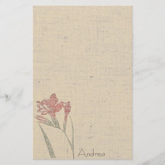  bloemen Linen Stationery Briefpapier (Voorkant)