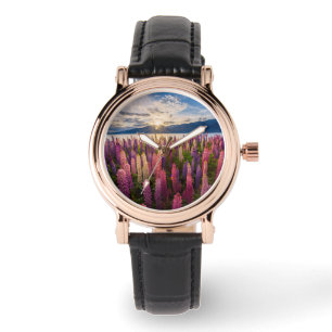 Bloemen   Lupines Nieuw-Zeeland Horloge