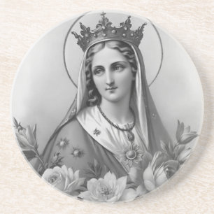 Bloemen Maagd Maria Onderzetter, katholiek Zandsteen Onderzetter