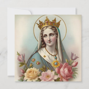 Bloemen Maagd Maria Wenskaart Kaart