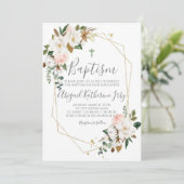 Bloemen Magnolia Doop Kaart (Staand voorkant)