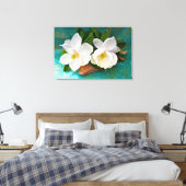 Bloemen | Magnolia Flower Canvas Afdruk (Insitu (Slaapkamer))