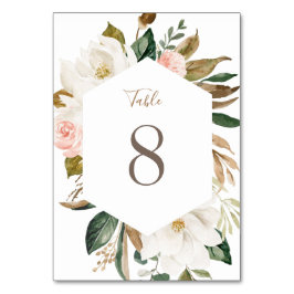 Bloemen Magnolia Neutraal Beige Blush Tafelnummer