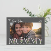 Bloemen mam foto Moederdag Feestdagenkaart (Staand voorkant)