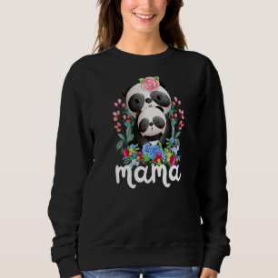 Bloemen mama en Baby Panda Mama Animal Moederdag Trui