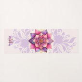 Bloemen Mandala Goud Paarse Elegante Naam Monogram Yogamat (Achterkant (horizontaal))