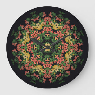 Bloemen mandala: rood, geel . grote klok