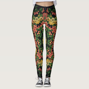 Bloemen mandala: rood, geel . leggings