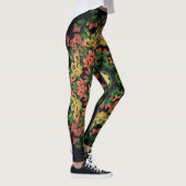 Bloemen mandala: rood, geel . leggings (Rechts)