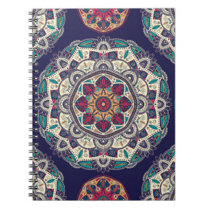 Bloemen Mandala: Sierlijk Naadloos Notitieboek