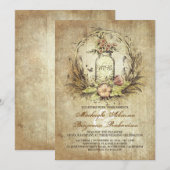 Bloemen Mason Jar rustieke bruiloft Kaart (Voorkant / Achterkant)