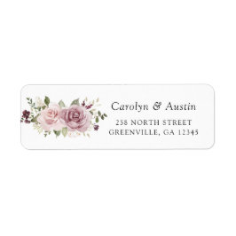 Bloemen Mauve Blush groen retour adreslabel Etiket